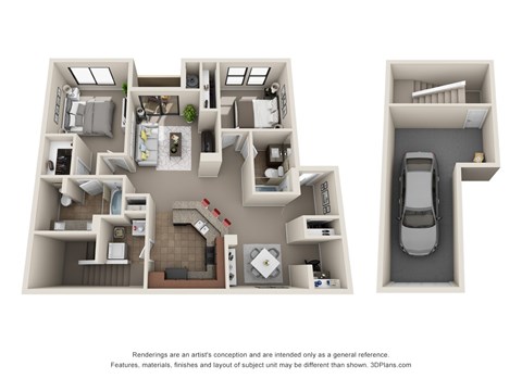 Colton Apartments in Henderson, Nevada Two Bedroom Floor Plan